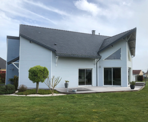 maison individuelle ossature bois blanc